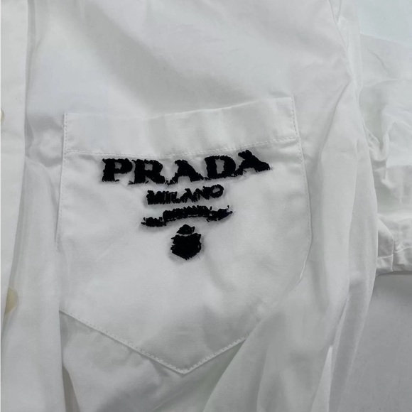 🚩steal authentic Prada White Cropped Bomber-Style Jacket - Picture 6 of 10